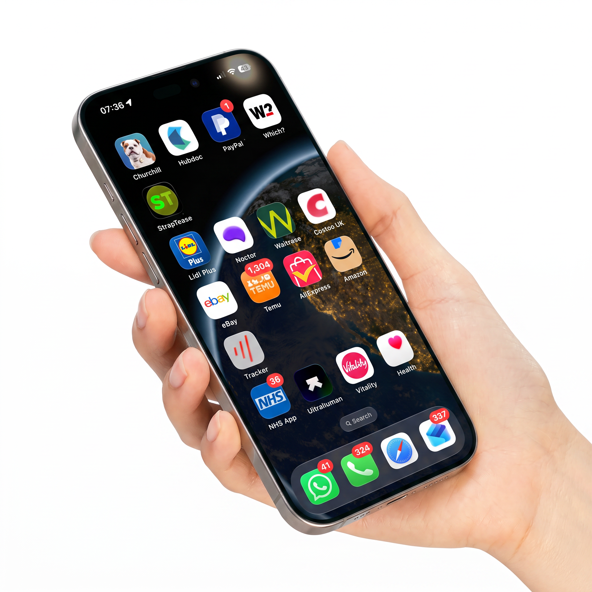 The WatchGeek24 app icon on an iPhone home screen